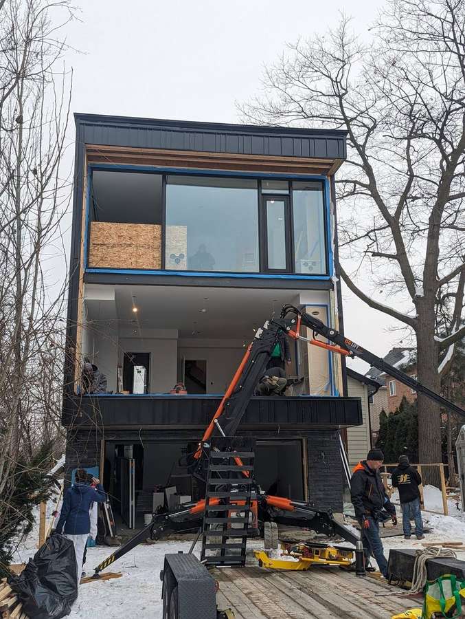 During — glass installation